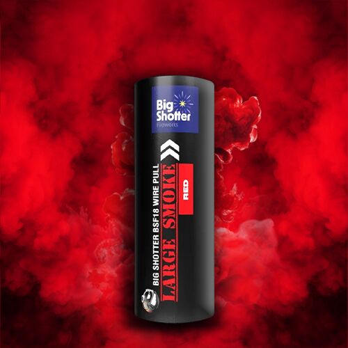 Large Smoke Bomb Red - Big Shotter Fireworks BSF18 Ring Pull