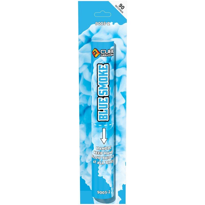 Cube Fireworks Blue Handheld Smoke Grenade