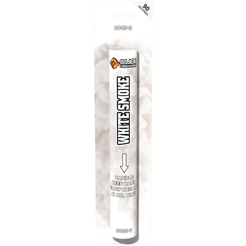 Cube Fireworks White Handheld Smoke Grenade
