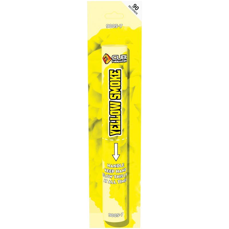 Cube Fireworks Yellow Handheld Smoke Grenade