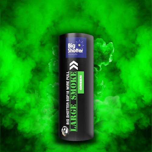 Large Smoke Bomb Green - Big Shotter Fireworks BSF18 Ring Pull